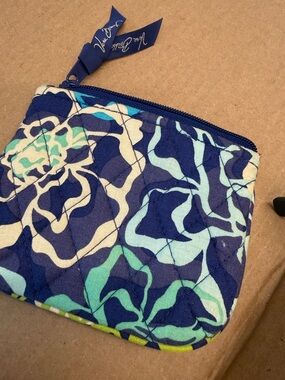 Vera Bradley Navy Blue Floral Quilted Cosmetic Pouch
